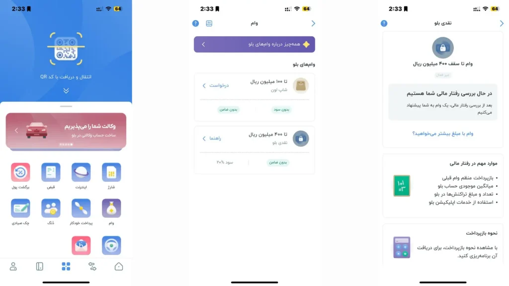 مراحل درخواست وام بلو بانک