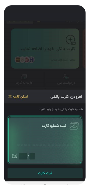 ثبت دستی کارت